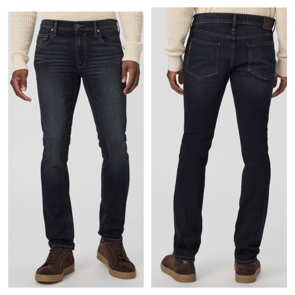 Paige‎ Transcend Lennox Slim Jean Holland Dark Wash Stretch Denim Size 36 Hemmed